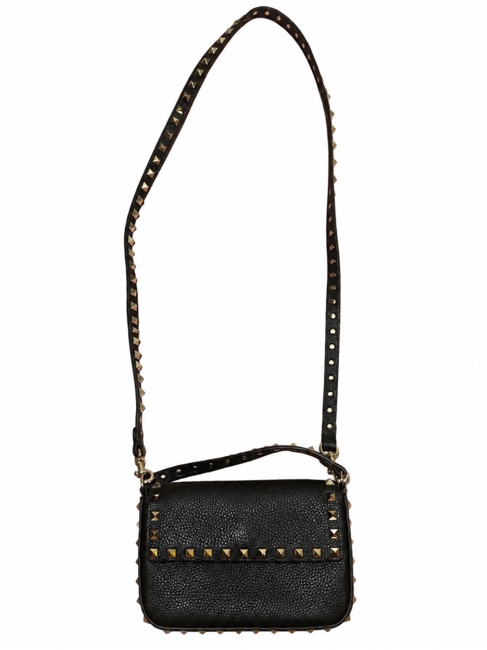Valentino Garavani Black Leather Studded Crossbody